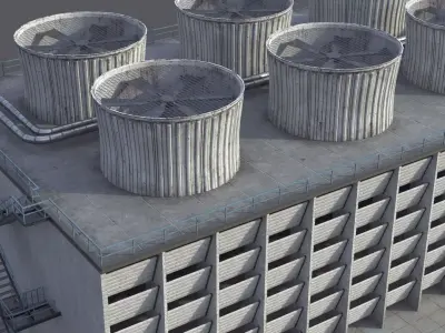 Cooling Tower PBR 3D model