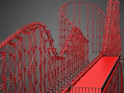 Roller Coaster Track 3D model buy