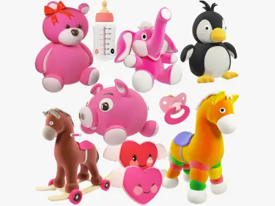 Stuffed Toys and Childcare Accessories Collection V1 3D model
