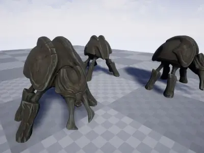 JawJuke wooden creature Low-poly 3D model