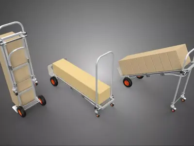 3 IN 1 CONVERTIBLE HAND TRUCK CART TROLLEY DOLLY CARDBOARD BOXES 3D model