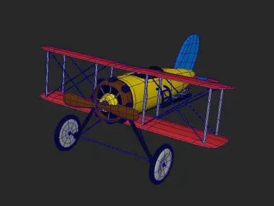  Cartoon Aviator Plane 3d Model Low-poly 3D model