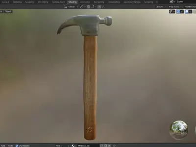 Cartoon Style Hammer with realistic textures 3D model