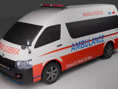 Manila Ambulance Van  3D Model Low-poly 3D model