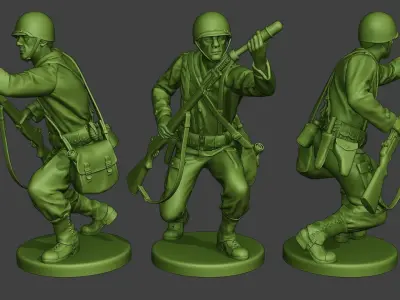 American soldiers ww2 Pack A10 3D print model