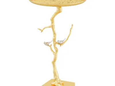Coffee Table Round Gold Tinki 3D model