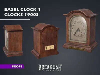 Easel Clock 1 - Clocks 1900s 3D model
