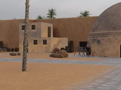 Desert Settlement Layout 3D model