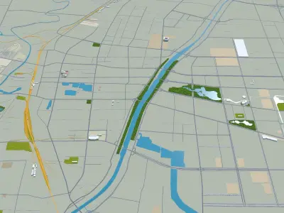 Dezhou Shandong China 25km Free low-poly 3D model