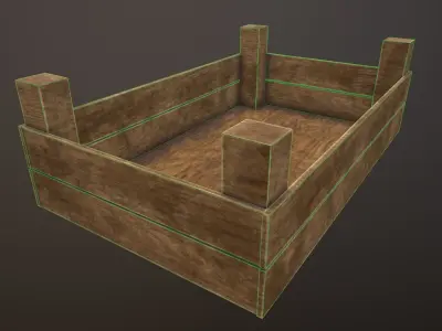Crate wooden Free low-poly 3D model