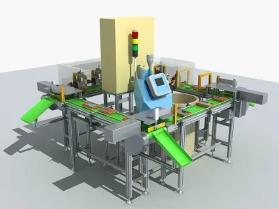 Industrial Equipment 7-Automatic Production Line  3D model