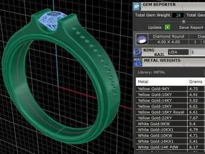 Fashion Mens Signet Diamond Band Size5 3D print model