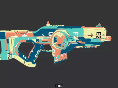 futuristic sci-fi blaster gun 3D model