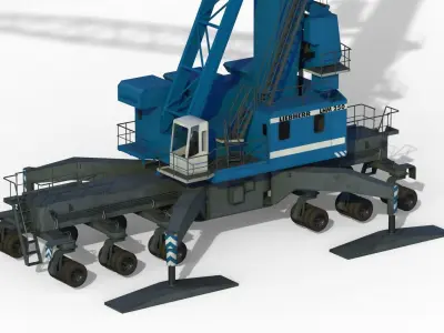 Mobile harbour crane LHM 250 3D model