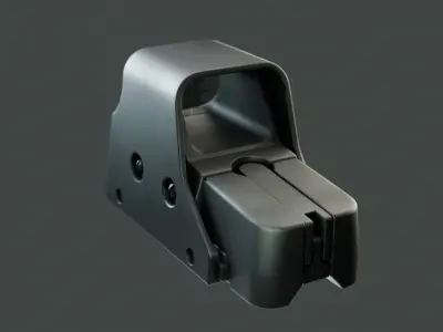 holographic weapon sight Low-poly 3D model