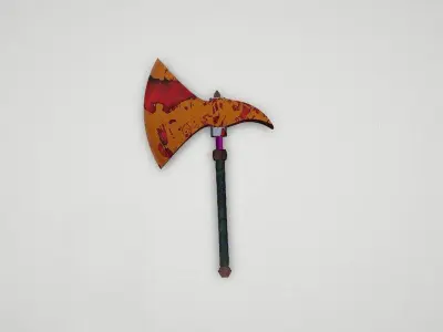 Game asset Artistic Color Splash Axepiece 3D model
