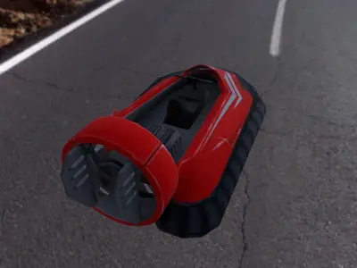 Hovercraft snowmobile Low-poly 3D model