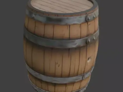 Wooden Barrel 3D Model PBR  3D model