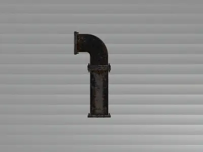 Rusted pipe elbow Free low-poly 3D model