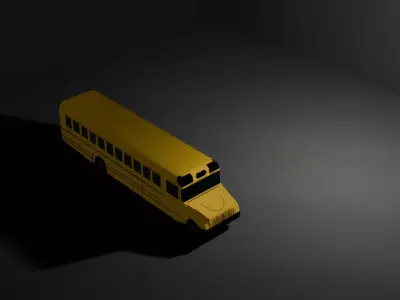 Auto bus escolar sencillo Free 3D model