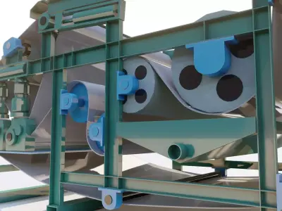 Belt Filter Press 3D Model 3D model
