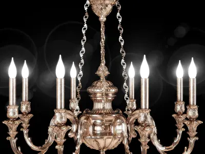 classical brass chandelier 3D model
