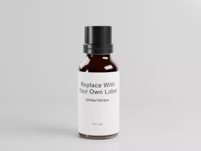 5-Part Supplement Bottle Mockup Pack 3D model
