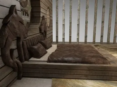 GOKTURK WOLF HOUSE Free 3D model