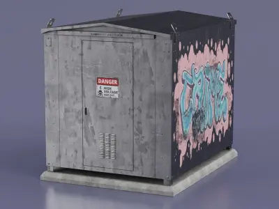 Old Large Railway Relay Cabinet 3D model