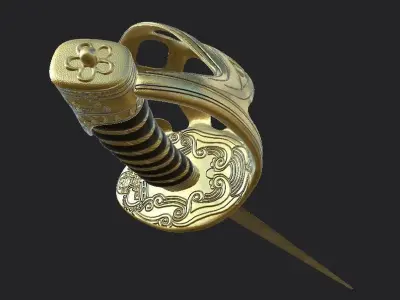 British Royal Guard Sword 1832 Free 3D model
