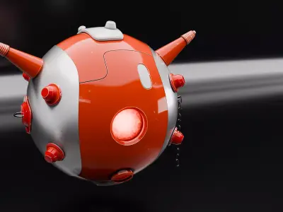 Sphere robot Low-poly 3D model