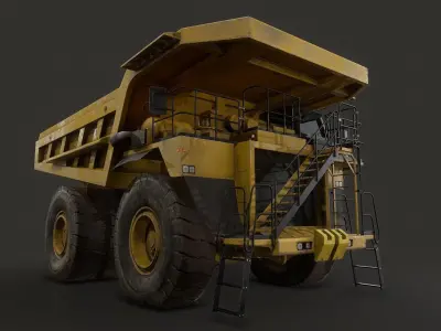 Mining Dump Truck Low-poly 3D model