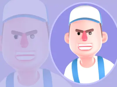 Stylized 3D Mechanic Character - Cartoon Spark Plug Action 3D model