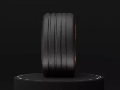 A wide sports car tire Free 3D model