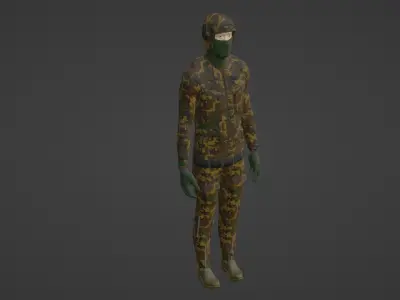 Soldier - III Low-poly 3D model