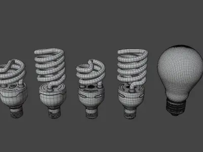 Light Bulb Pack Low-poly 3D model