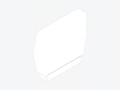 Furniture - Seating - Contemporary - Blume - Center - Armrest Low-poly 3D model