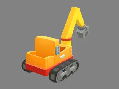 Cartoon crane toy Low-poly 3D model