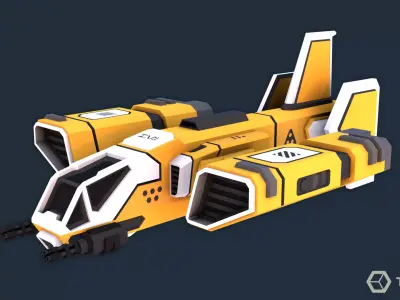 Sci-Fi Ship LowPoly 3D model Free 3D model