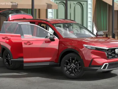 2025 Honda CR-V Red Rigged for Cinema 4D 3D model