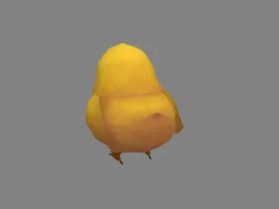 Cartoon chick - little yellow chicken Low-poly 3D model
