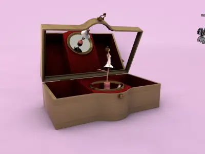 50S Ballerina Jewelery Box 3D model
