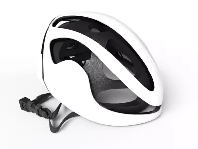 Professional White Bike Helmet - Game-Ready PBR - Source Files Low-poly 3D model