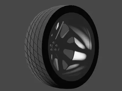 Rim and Tire for Sport Car Free 3D model