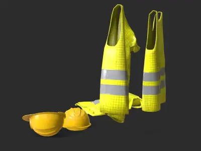 Safety Equipments Set 01 Low-poly 3D model