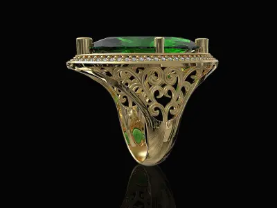 Marquise antique ring 3D print model