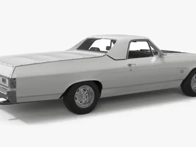  White Chevrolet El Camino SS 1970 Simplified 