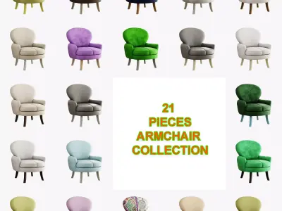 Furniture Accent Chairs Bohemian Collection 3D Model Pack