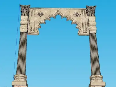 indian jodhpuri stone arch  Low-poly 3D model