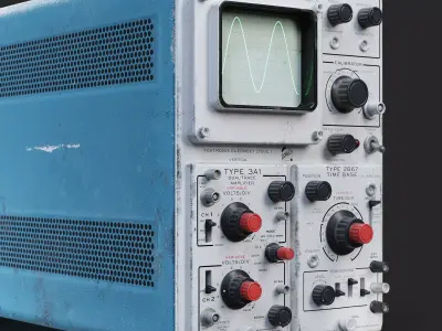 Old and Used Oscilloscope Tektronix - Optimized for Games Low-poly 3D model